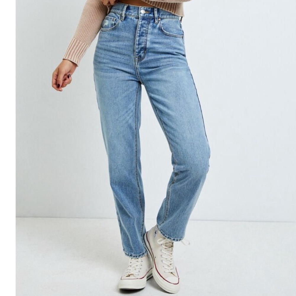 PacSun Jane Blue Button Up High Rise Mom Jeans